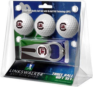 South Carolina Gamecocks - 3 Ball Gift Pack with Hat Trick Divot Tool