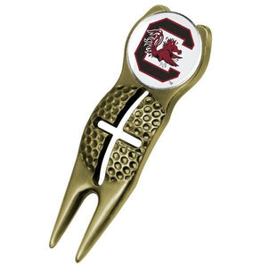 South Carolina Gamecocks - Crosshairs Divot Tool  -  Gold - Linkswalkerdirect
