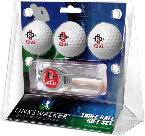 San Diego State Aztecs Regulation Size 3 Golf Ball Gift Pack with Kool Divot Tool
