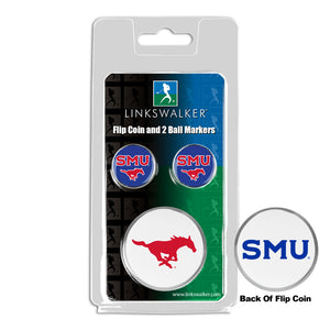 Southern Methodist University Mustangs - Flip Coin and 2 Golf Ball Marker Pack