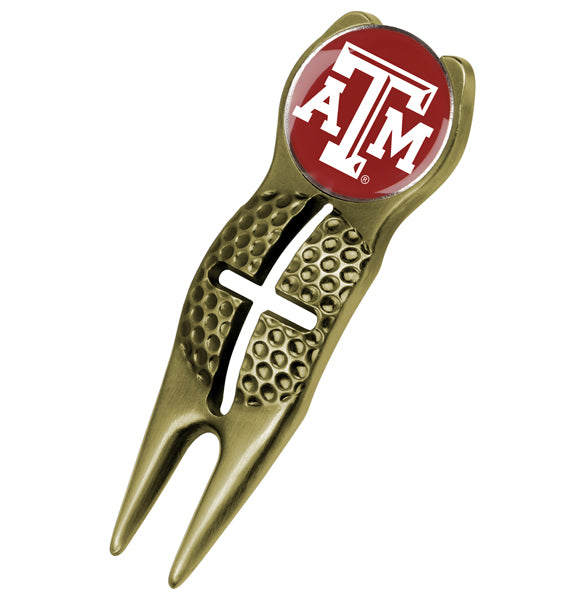 Texas A&M Aggies - Crosshairs Divot Tool  -  Gold - Linkswalkerdirect