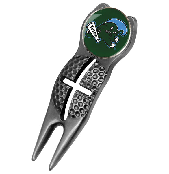 Tulane University Green Wave - Crosshairs Divot Tool  -  Black