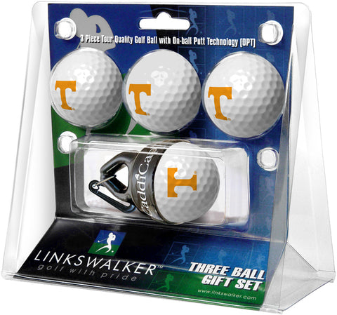 Tennessee Volunteers - 4 Golf Ball Gift Pack with CaddiCap Ball Holder