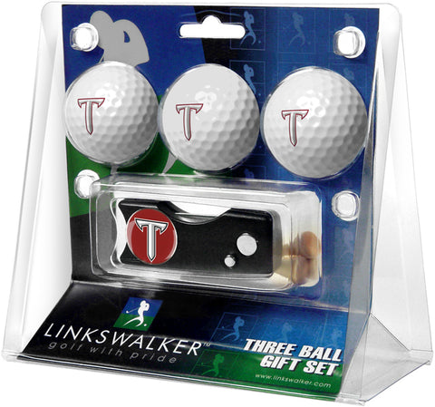 Troy Trojans Regulation Size 3 Golf Ball Gift Pack with Spring Action Divot Tool