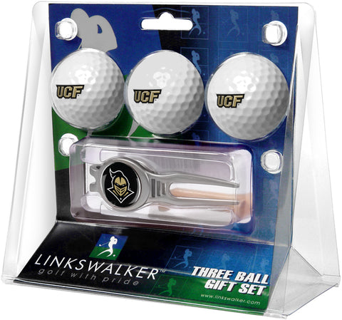 Central Florida Knights Regulation Size 3 Golf Ball Gift Pack with Kool Divot Tool