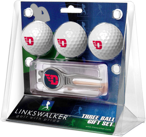 Dayton Flyers Regulation Size 3 Golf Ball Gift Pack with Kool Divot Tool