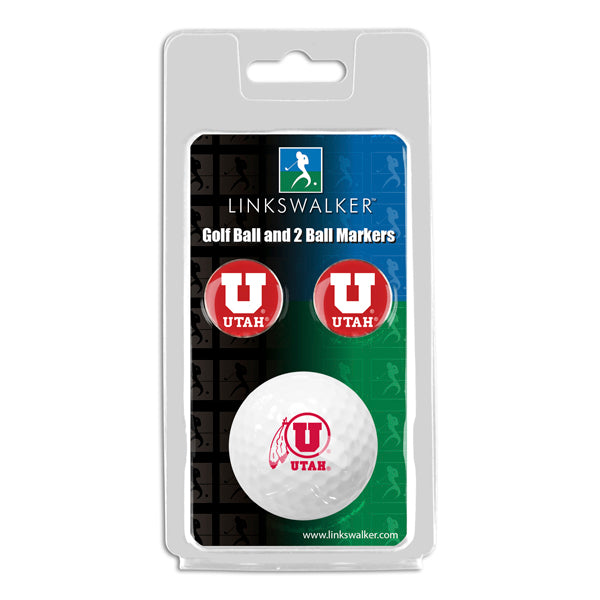 Utah Utes - Golf Ball and 2 Ball Marker Pack