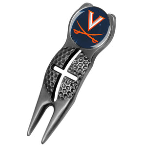 Virginia Cavaliers - Crosshairs Divot Tool  -  Black - Linkswalkerdirect