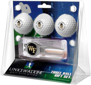 Wake Forest Demon Deacons Regulation Size 3 Golf Ball Gift Pack with Kool Divot Tool