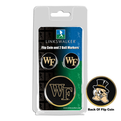 Wake Forest Demon Deacons - Flip Coin and 2 Golf Ball Marker Pack