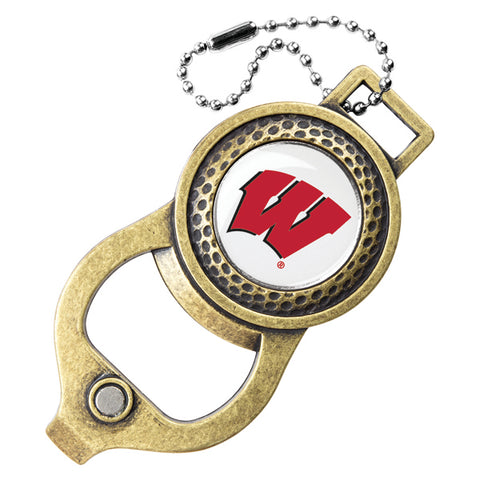 Wisconsin Badgers Golf Bag Tag with Ball Marker