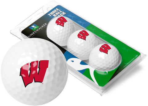 Wisconsin Badgers 3 Golf Ball Gift Pack 2-Piece Golf Balls