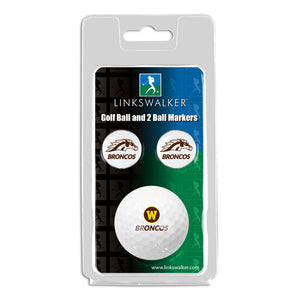 Western Michigan Broncos - Golf Ball and 2 Ball Marker Pack
