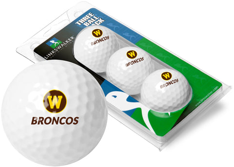Western Michigan Broncos 3 Golf Ball Gift Pack 2-Piece Golf Balls