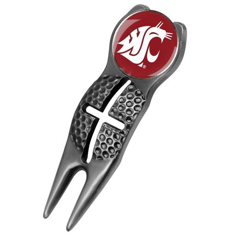 Washington State Cougars - Crosshairs Divot Tool  -  Black - Linkswalkerdirect