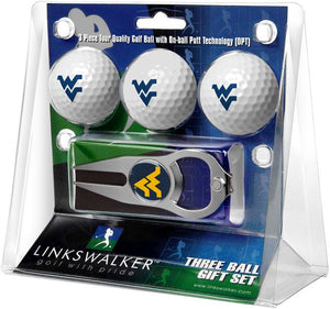 West Virginia Mountaineers - 3 Ball Gift Pack with Hat Trick Divot Tool