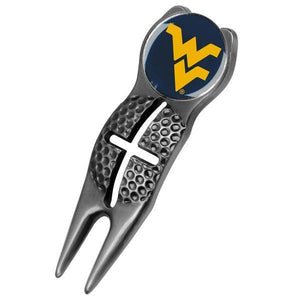 West Virginia Mountaineers - Crosshairs Divot Tool  -  Black - Linkswalkerdirect