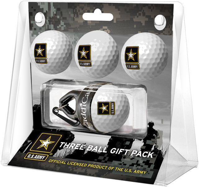 US Army - 4 Golf Ball Gift Pack with CaddiCap Ball Holder