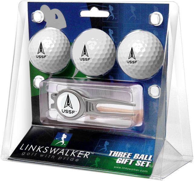 U.S. Space Force Regulation Size 3 Golf Ball Gift Pack with Kool Divot Tool