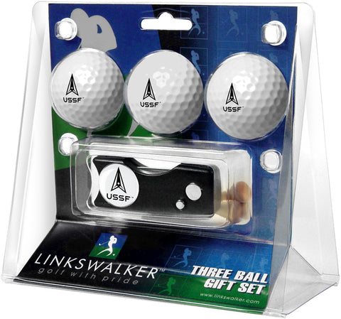 U.S. Space Force Regulation Size 3 Golf Ball Gift Pack with Spring Action Divot Tool