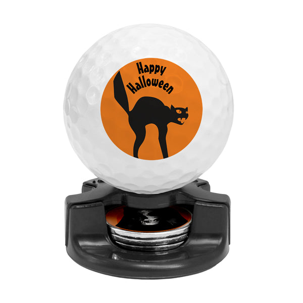 DisplayNest Golf Ball Gift Pack - Halloween Black Cat