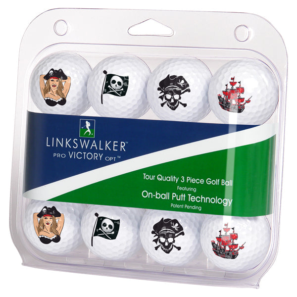 1 Dozen Linkswalker Pro-Victory Golf Balls Pirate's Life Pack