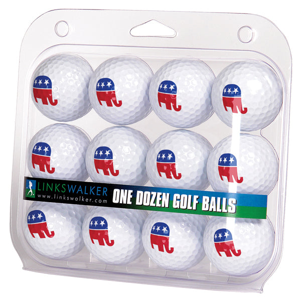 Linkswalker Pro-Victory Proud Republican USA 1 Dozen Golf Balls
