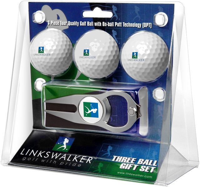 LinksWalker - Hat Trick Divot Tool 3 Ball Gift Pack