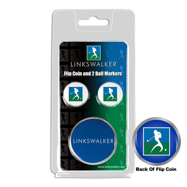 Linkswalker - Flip Coin and 2 Golf Ball Marker Pack