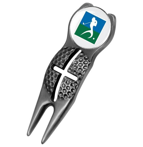 LinksWalker - Crosshairs Divot Tool  -  Black - Linkswalkerdirect