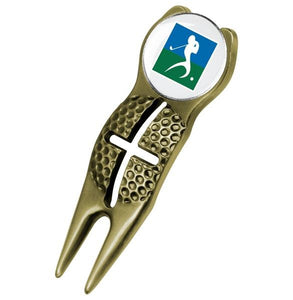 LinksWalker - Crosshairs Divot Tool  -  Gold - Linkswalkerdirect